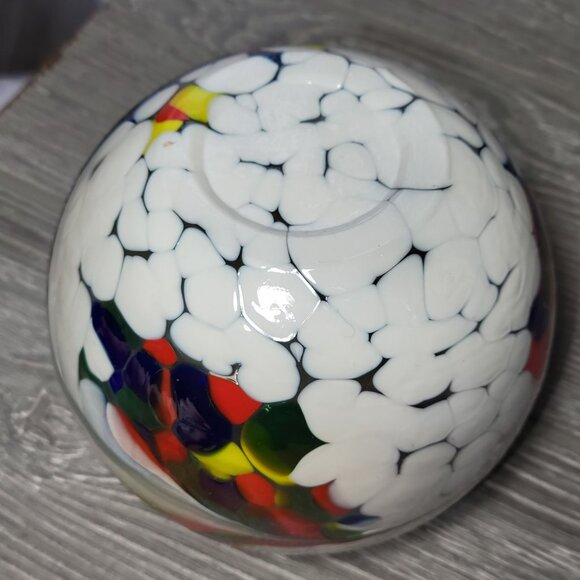 Art Glass Rose Bowl Mouth Blown In Poland Centerpiece Tea Light Candle Holder - Picture 11 of 14